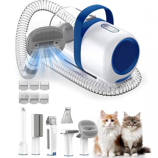 Aspirator Silentios pentru Ingrijirea Animalelor, Kit 6 in 1 cu Perie, Alb