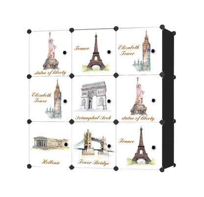 Dulap tip Soldat, Monuments Style, Negru, 9 Usi