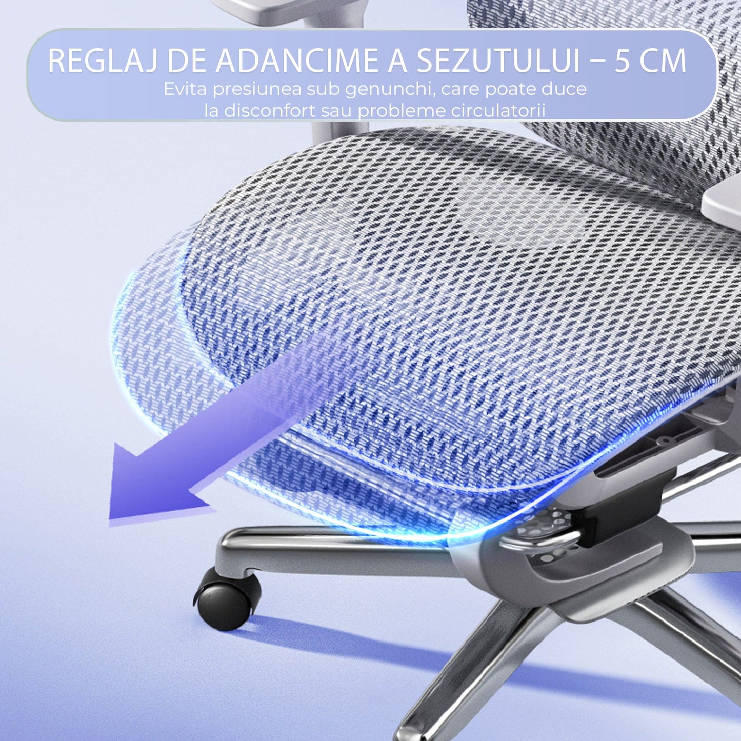 Scaun birou ergonomic Timebox, Tetiera, 4D armrest, Gri