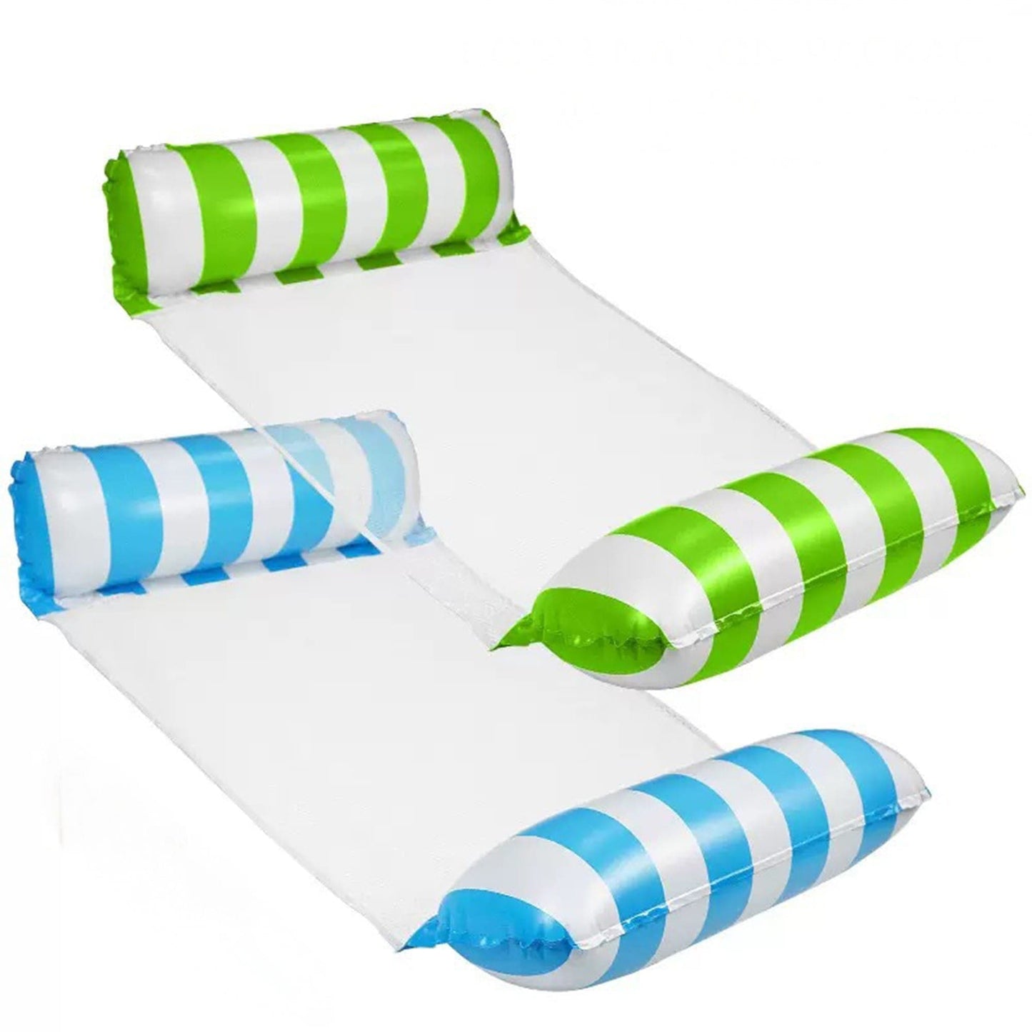 Set 2 Saltele Gonflabile 4-in-1 pentru Piscina - Hamac, Sezlong, Verde