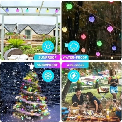 Ghirlanda luminoasa, solara, decorativa, interconectabila, Naimeed D6088, 5m, 10 Becuri LED, Lumina Multicolor
