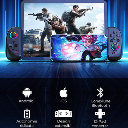 Gamepad Controller Gaming Wireless cu Joystick Hall, Bluetooth 5.0, Negru