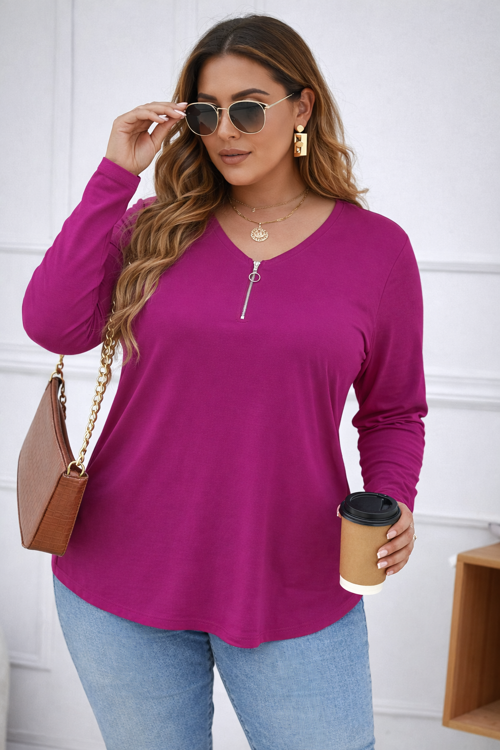 Bluza dama marimi mari cu fermoar 1387-23
