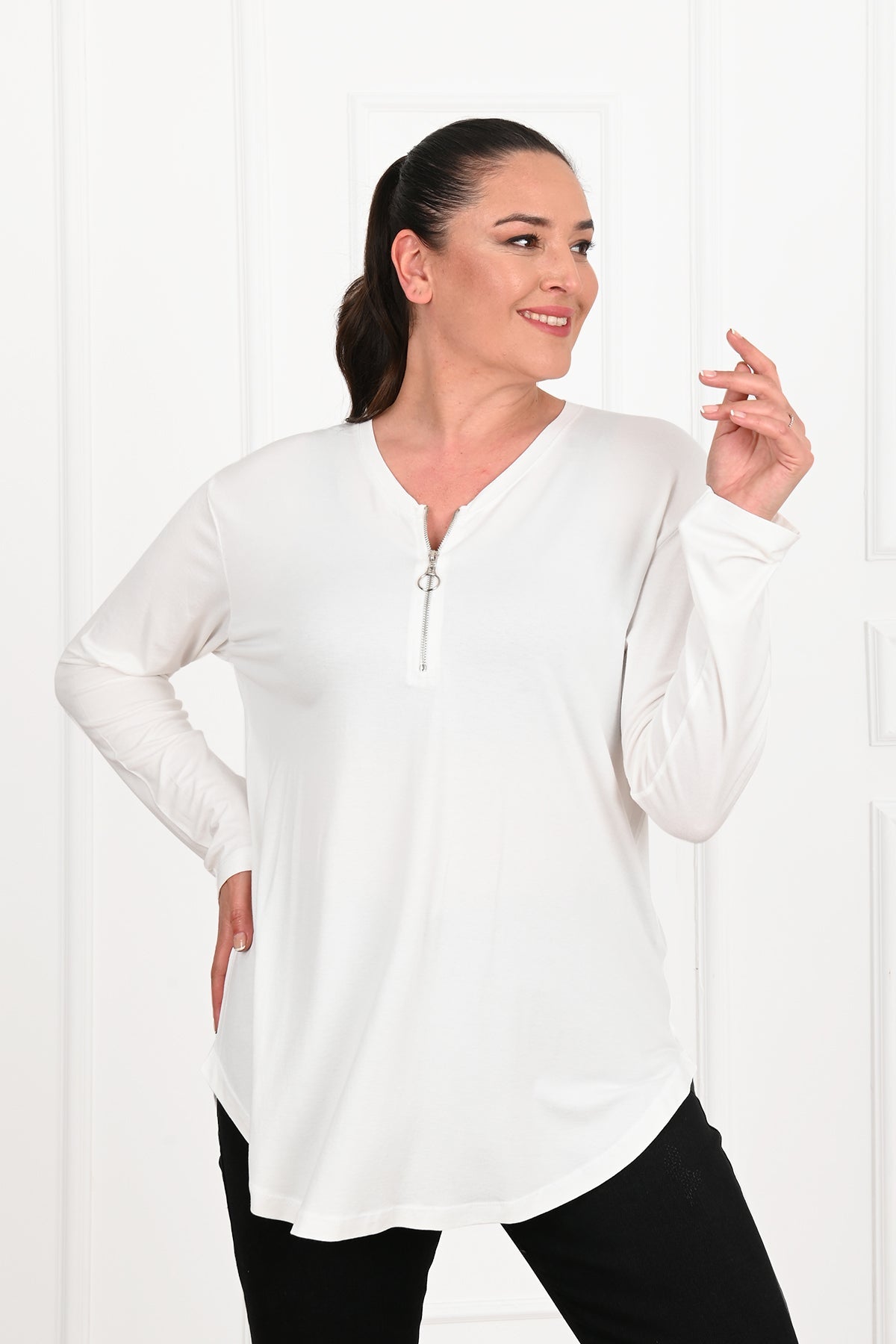 Bluza dama marimi mari cu fermoar 1387-23
