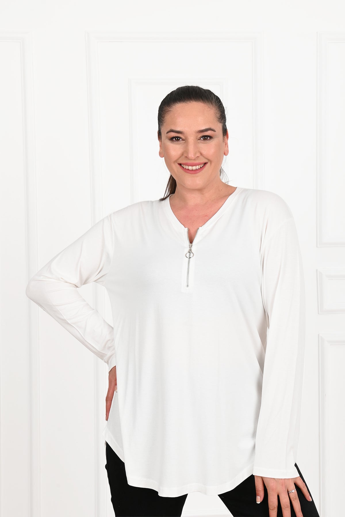 Bluza dama marimi mari cu fermoar 1387-23