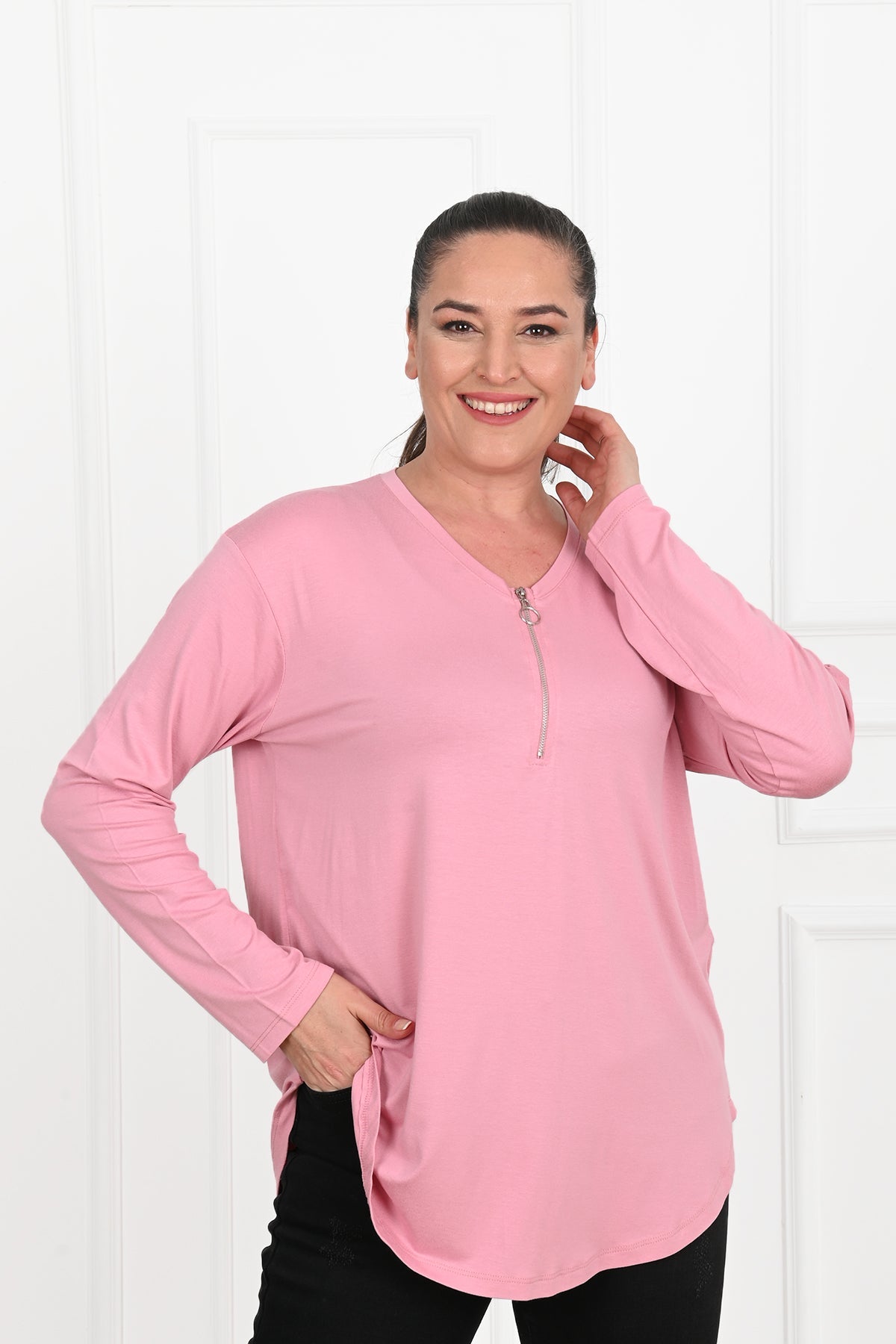 Bluza dama marimi mari cu fermoar 1387-23