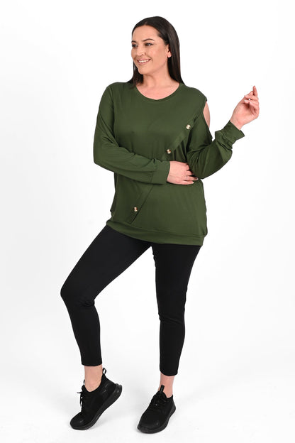 Bluza dama marimi mari cu capse 1390-23