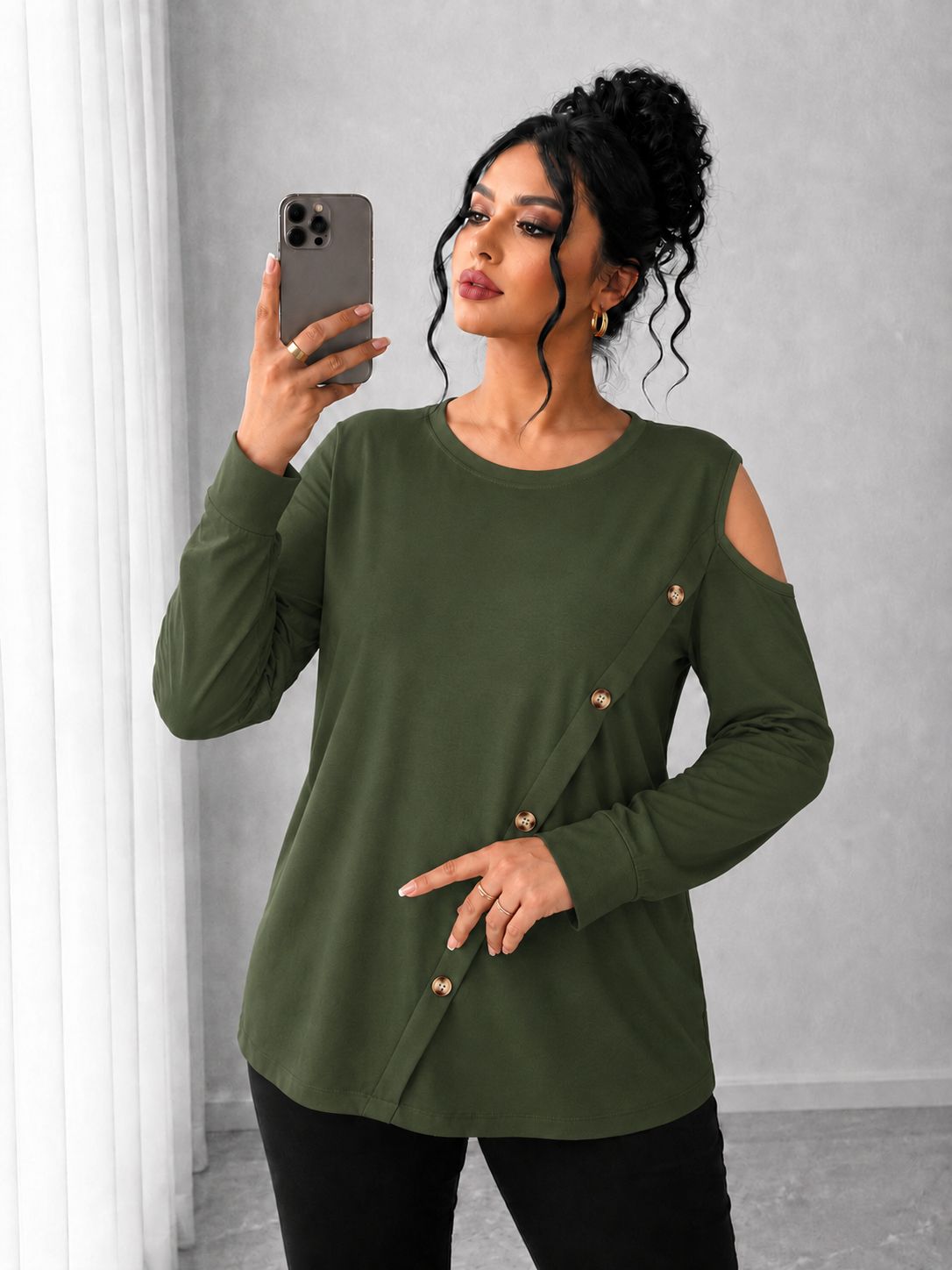Bluza dama marimi mari cu capse 1390-23