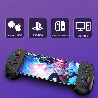 Gamepad Controller Gaming Wireless cu Joystick Hall, Bluetooth 5.0, Negru