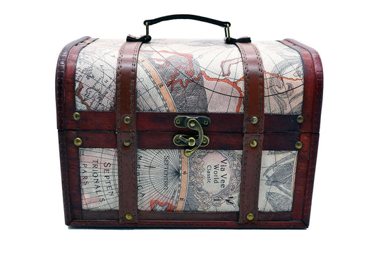 Cutie din lemn in forma de cufar, Naimeed, D171, 27*19*19 cm