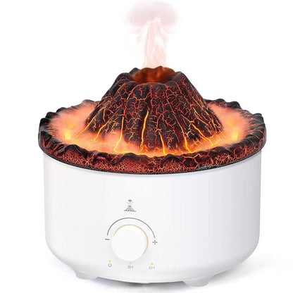 Difuzor de ulei esential, Aromaterapie tip Vulcan, Capacitate 560ml, Alb