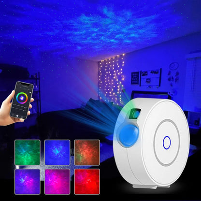 Lampa de veghe tip proiector stele cu aplicatie pe telefon, Alb
