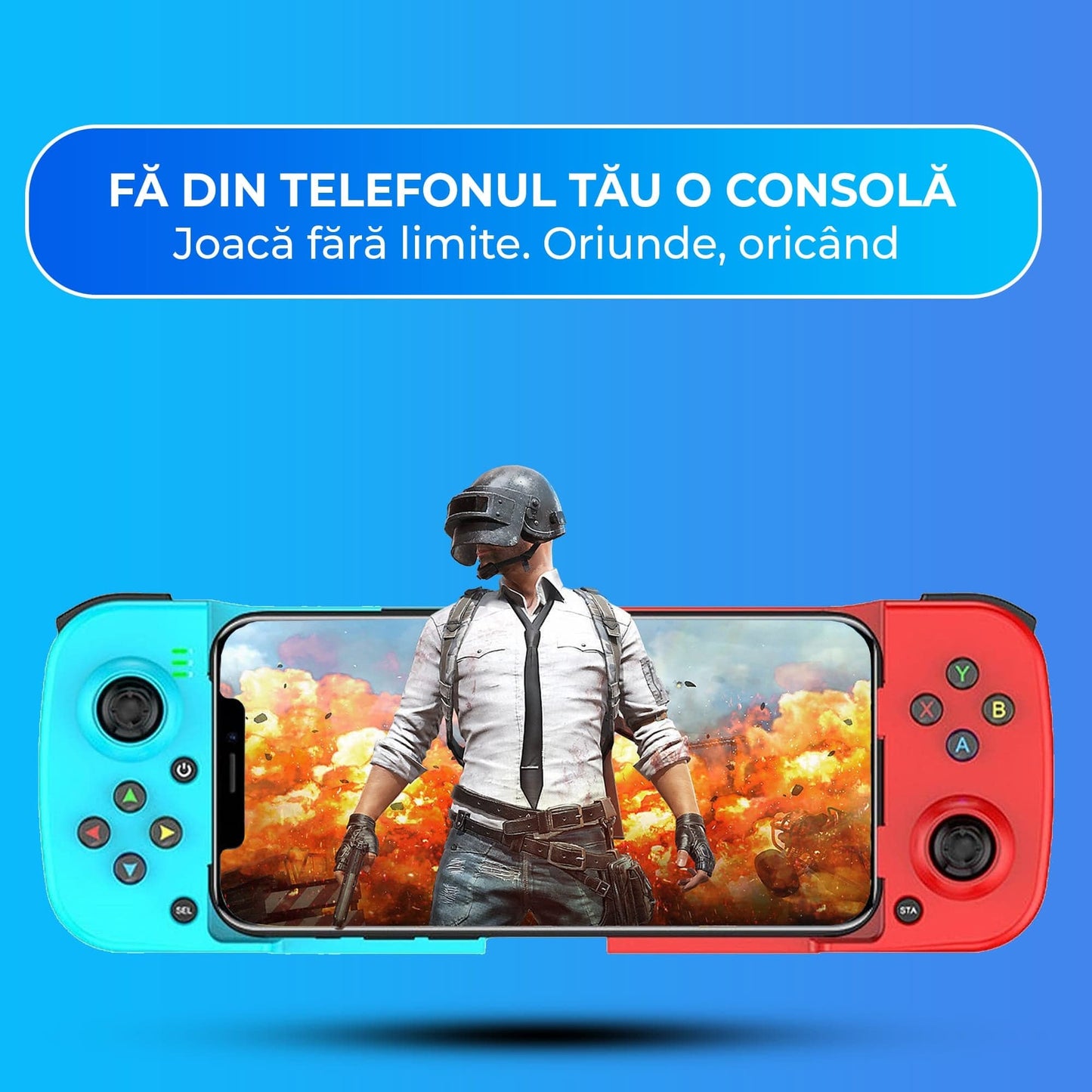 GamePad Controller Gaming pentru telefon Android, iOS, Nintendo Switch, Rosu