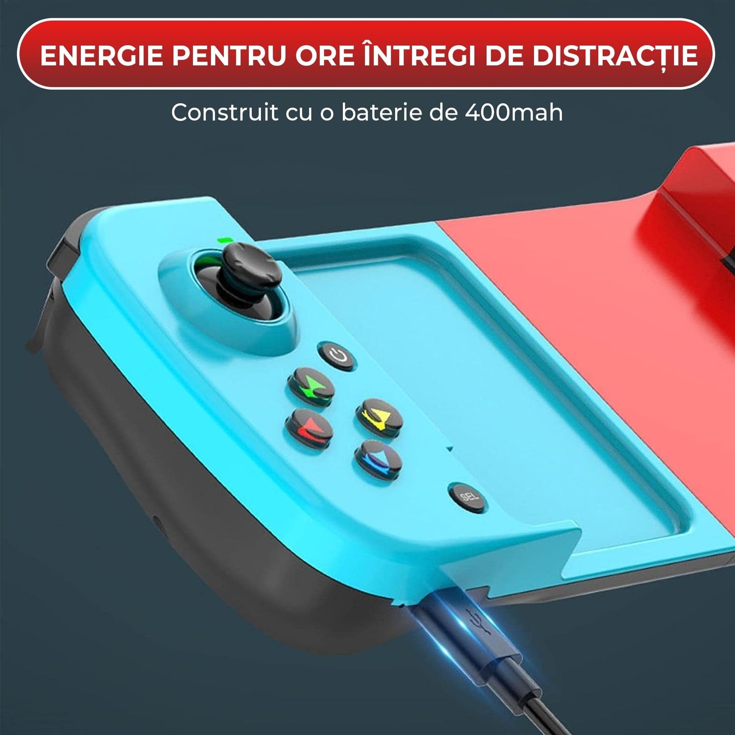 GamePad Controller Gaming pentru telefon Android, iOS, Nintendo Switch, Negru