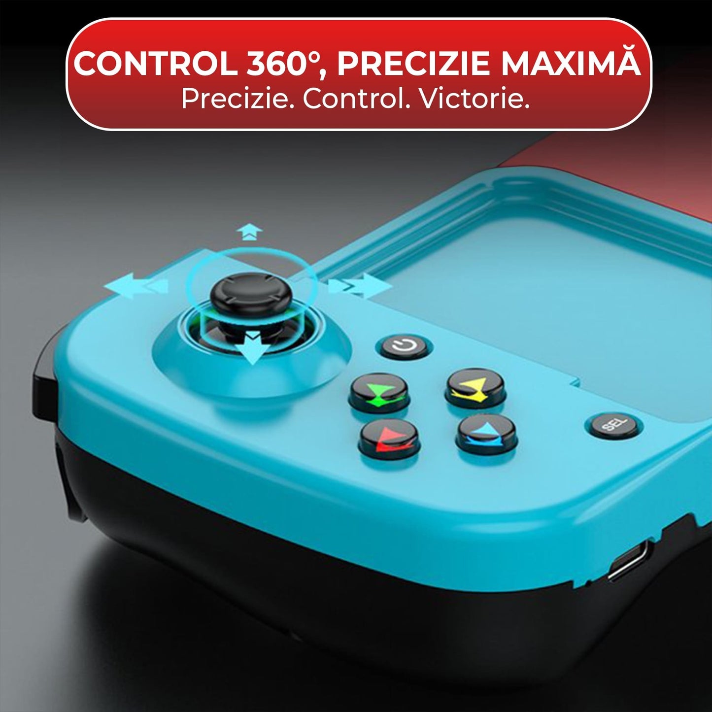 GamePad Controller Gaming pentru telefon Android, iOS, Nintendo Switch, Negru