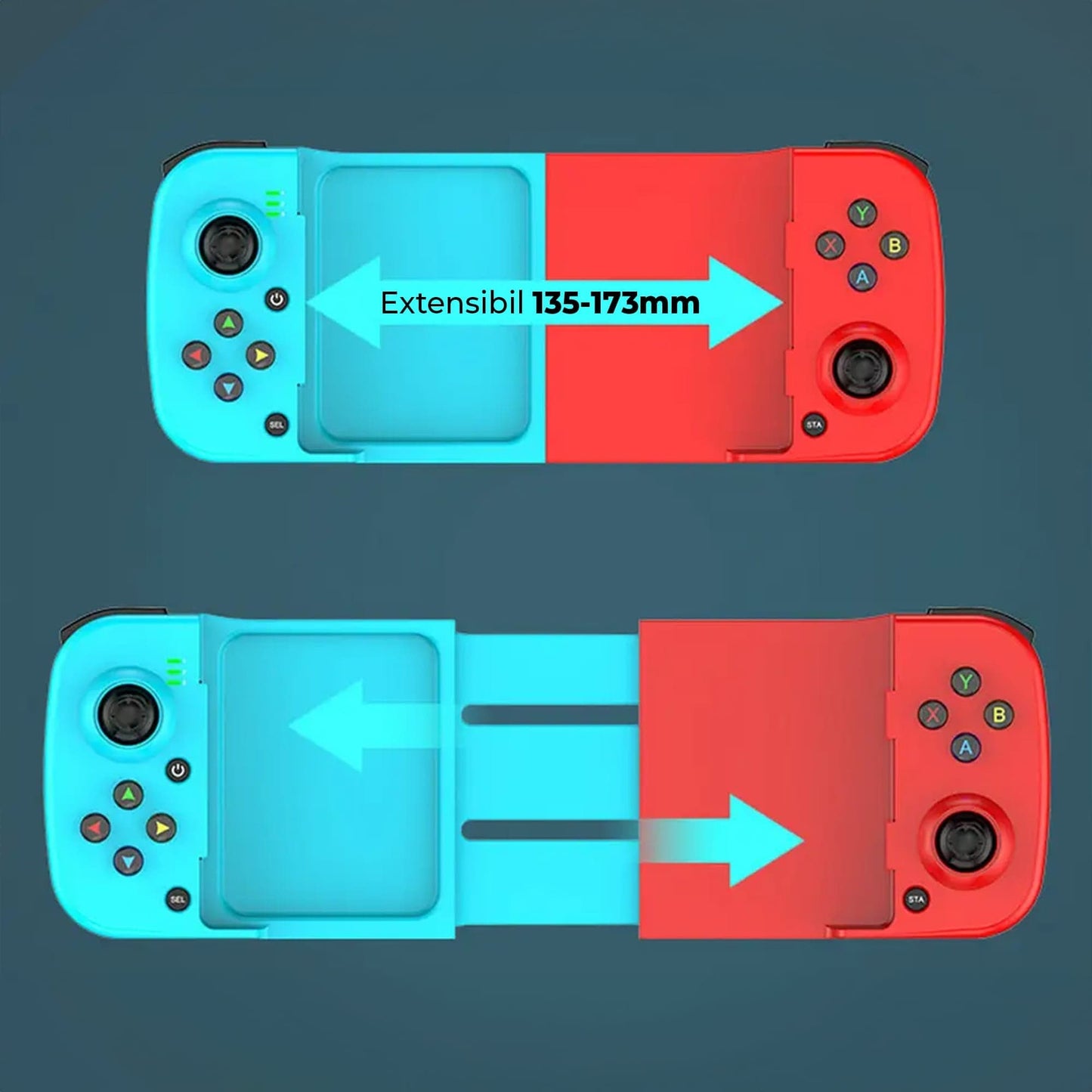 GamePad Controller Gaming pentru telefon Android, iOS, Nintendo Switch, Negru