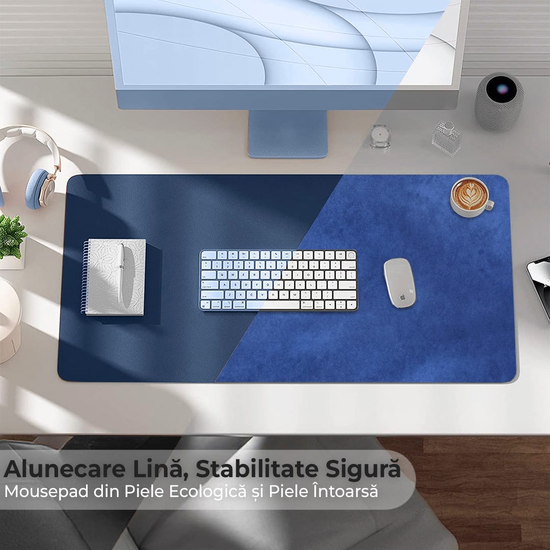 Mousepad office XXL Timebox, 90x45 cm, margini cusute impermeabil