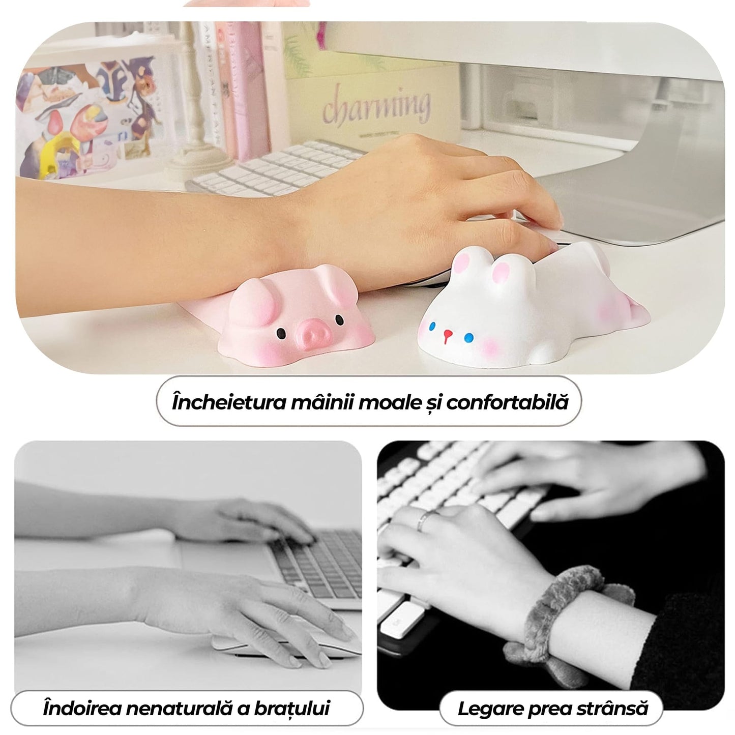 Mousepad tip suport de incheietura, moale, comfortabil pentru tastatura, mouse