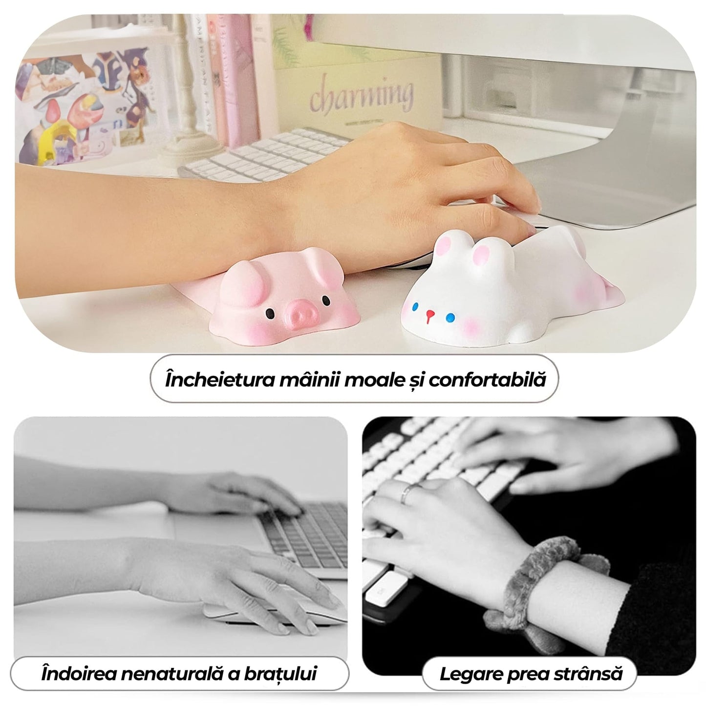 Mousepad tip suport de incheietura, moale, comfortabil pentru tastatura, mouse