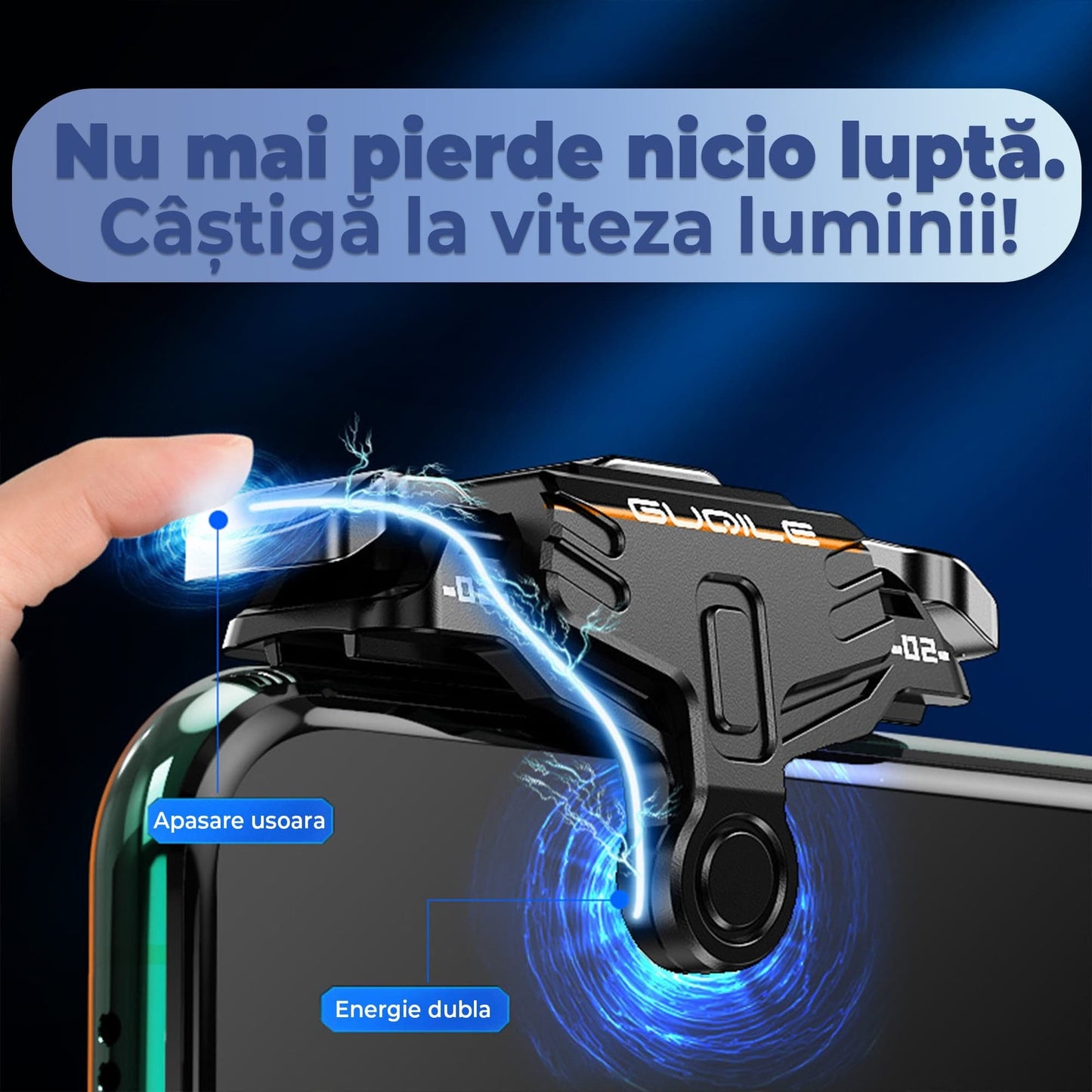 Triggere gaming pentru telefon, tableta, Fortnite, Call of duty -, Negru