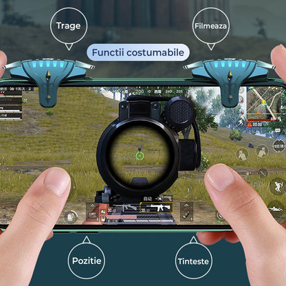 Triggere gaming pentru telefon, tableta, Fortnite, Call of duty - Negru inchis