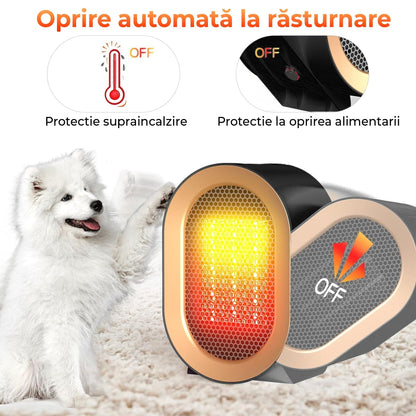 Aeroterma ceramica electrica Timebox, compact si silentios, Negru