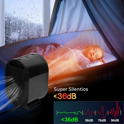 Aeroterma ceramica electrica Timebox, compact si silentios, Negru