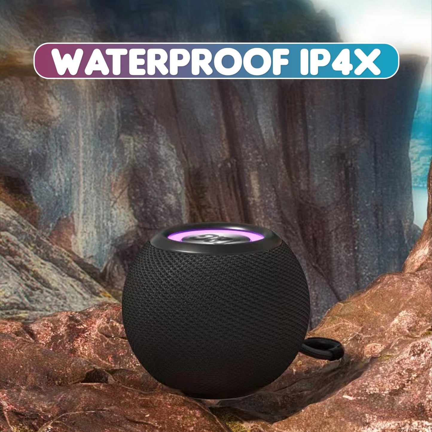 Boxa portabila, Bluetooth, Sunet surround 360, RGB, 1200mah, Negru