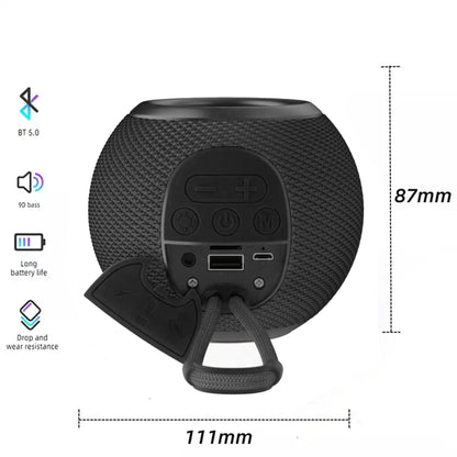 Boxa portabila, Bluetooth, Sunet surround 360, RGB, 1200mah, Negru