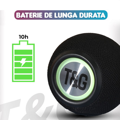 Boxa portabila, Bluetooth, Sunet surround 360, RGB, 1200mah, Negru