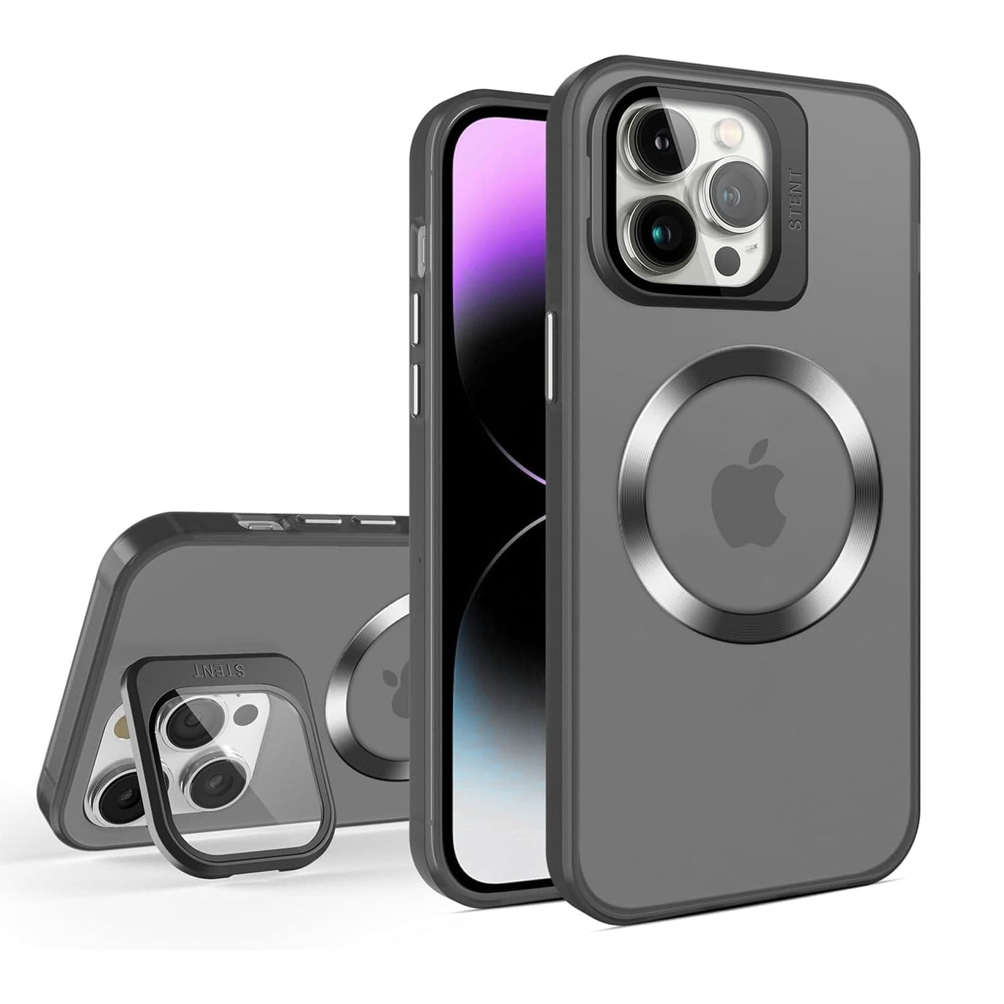 Husa de protectie Timebox, iPhone 15 Pro Max, Magsafe, Protectie camera, Negru