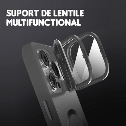 Husa de protectie Timebox, iPhone 15 Pro Max, Magsafe, Protectie camera, Negru