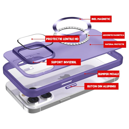 Husa de protectie Timebox, iPhone 15 Pro Max, Magsafe, Protectie camera, Mov