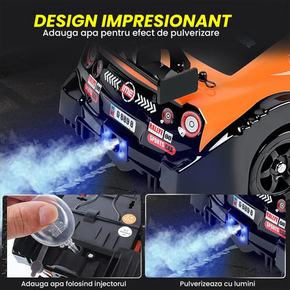 Masina cu telecomanda RC Timebox, 20km/h, 1:16, Drift car, lumini LED, Negru