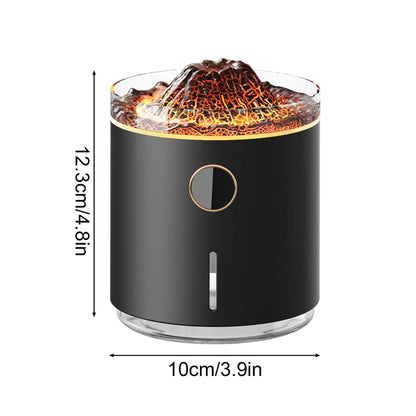 Difuzor de ulei esential, Aromaterapie tip Vulcan, Capacitate 350ml, Negru
