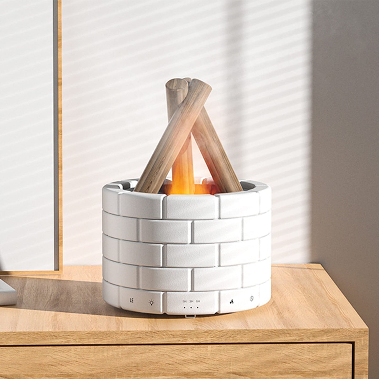 Difuzor de ulei esential, Aromaterapie tip Bonfire, Capacitate 250ml, Alb
