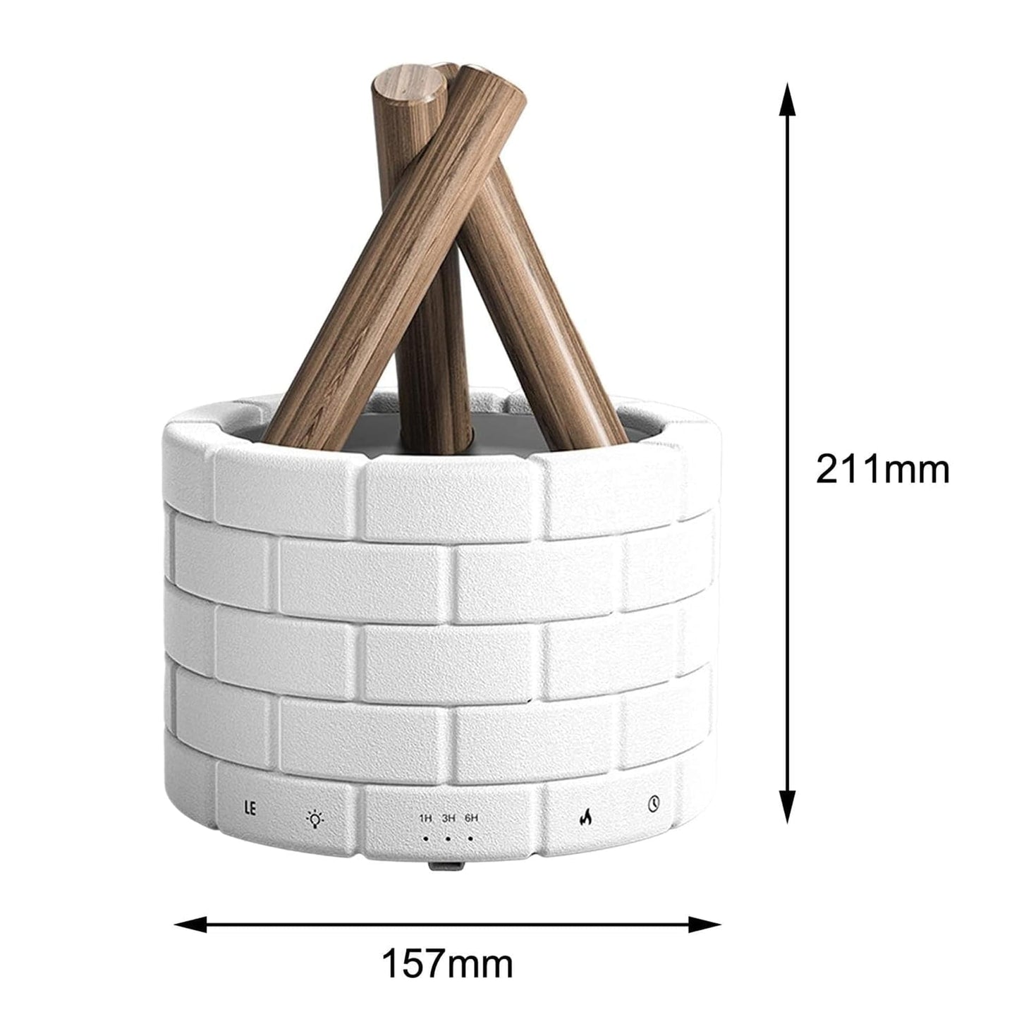 Difuzor de ulei esential, Aromaterapie tip Bonfire, Capacitate 250ml, Alb