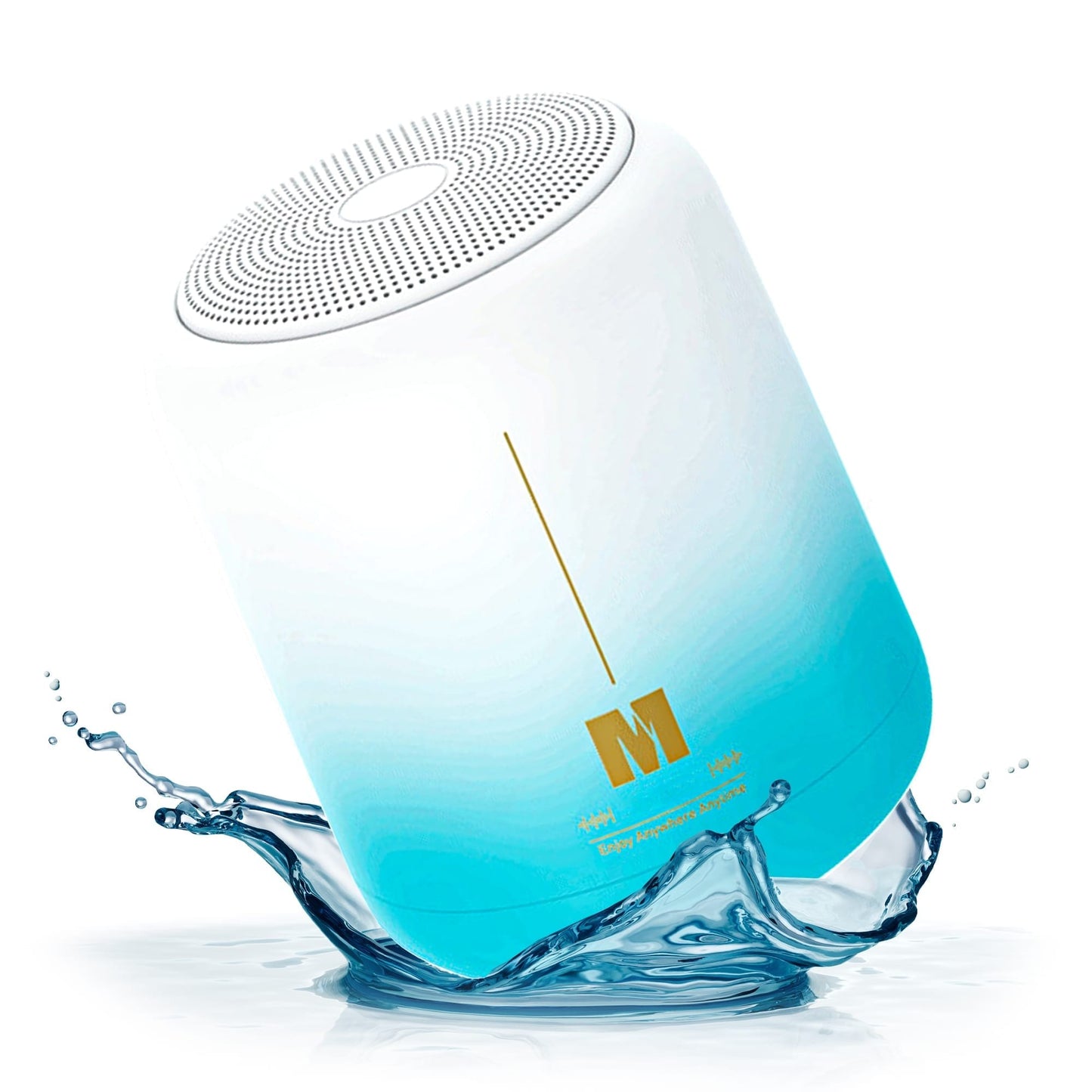 Boxa portabila cu lumini RGB, Bluetooth, Sunet surround 360, 1200mah, Albastru