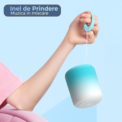 Boxa portabila cu lumini RGB, Bluetooth, Sunet surround 360, 1200mah, Albastru
