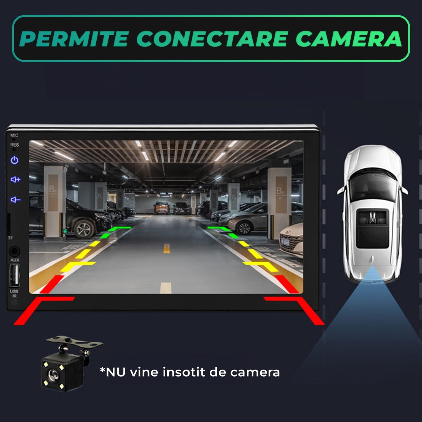 Navigatie Auto Timebox, Wireless, 2 x USB, Aux, Ecran HD Touch 7", MirrorLink