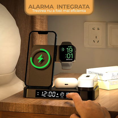 Incarcator Wireless 5 in 1, 20W, multifunctional, lampa de noapte detasabila