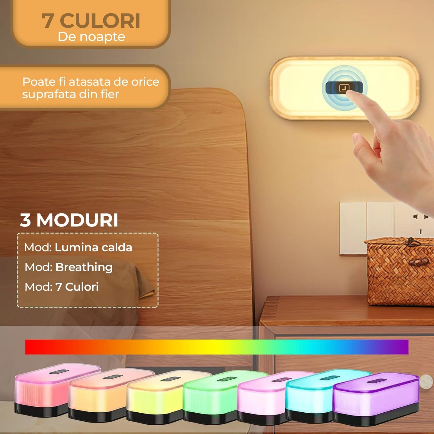 Incarcator Wireless 5 in 1, 20W, multifunctional, lampa de noapte detasabila