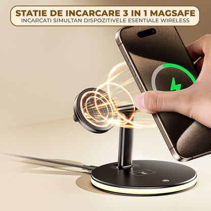 Incarcator Wireless 4 in 1 Timebox, 5W, multifunctional, Fast Charge 22, Samsung
