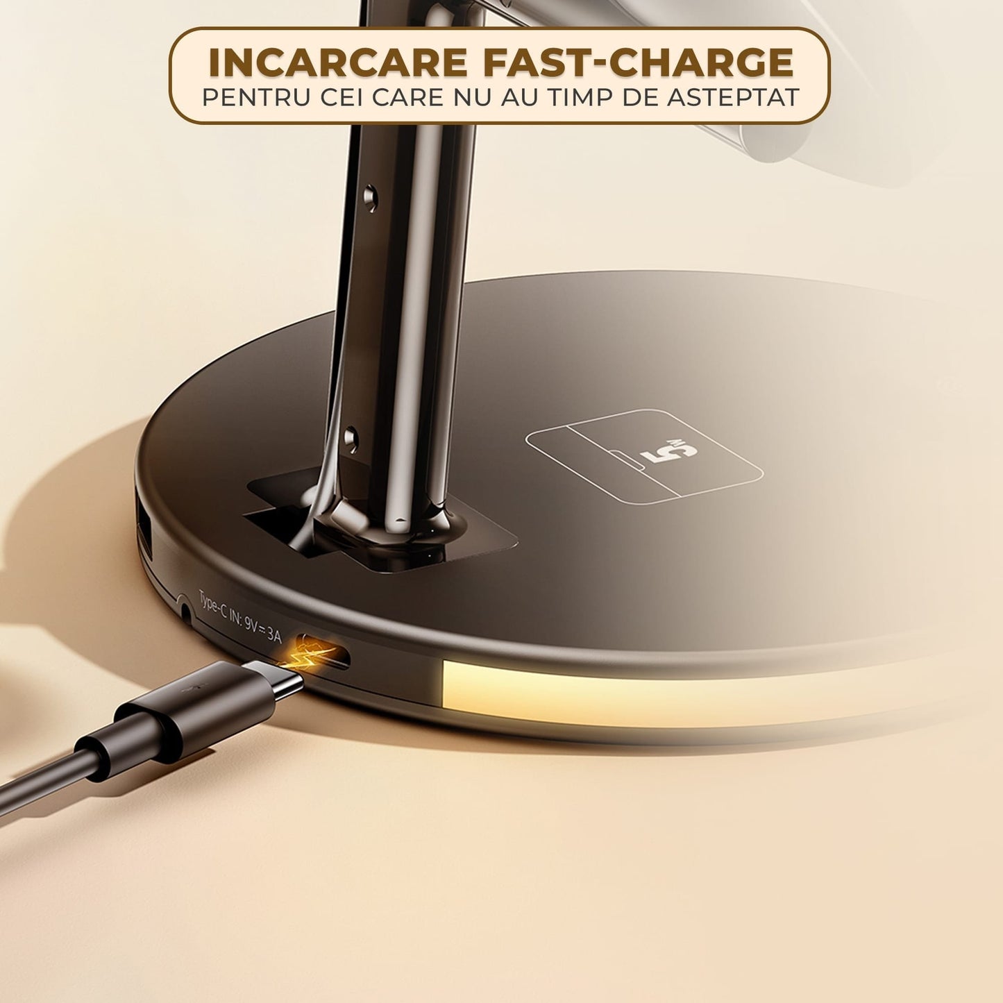 Incarcator Wireless 4 in 1 Timebox, 5W, multifunctional, Fast Charge 22, Samsung