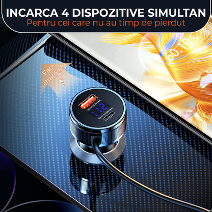 Incarcator auto Timebox, 5W, Super Fast-Charge 52, 1 x USB QC 3, Negru