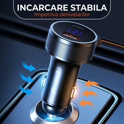 Incarcator auto Timebox, 5W, Super Fast-Charge 52, 1 x USB QC 3, Negru
