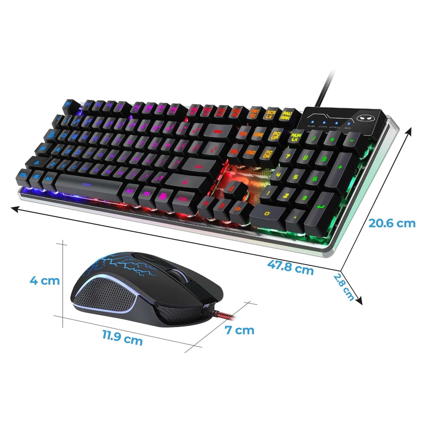 Kit Tastatura, Mouse Gaming RGB, 104 taste, Negru
