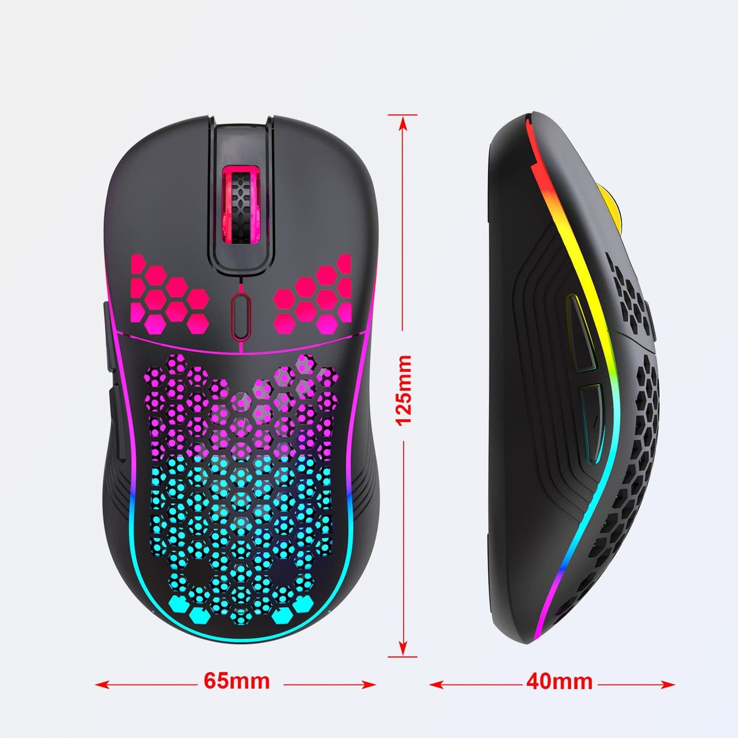 Mouse gaming wireless Timebox, 1600DPI, ultrausor 80g, USB Reciver 2, Negru