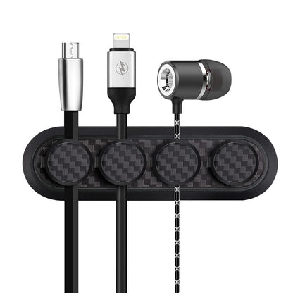 Organizator de cabluri Timebox, cu 4 locuri, noptiera, masa, mașina, Negru