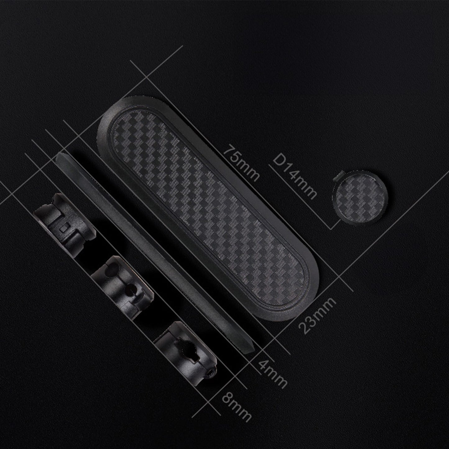 Organizator de cabluri Timebox, cu 4 locuri, noptiera, masa, mașina, Negru